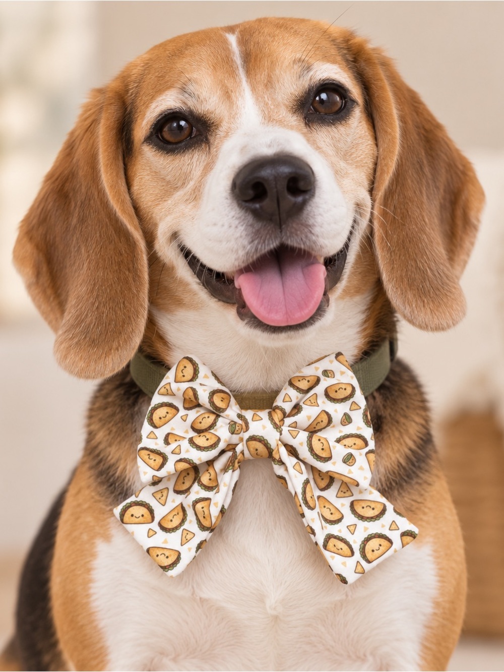 Griffy & Drake Taco Sailor Bow Dog Collar Accessory Medium 4.5”W x 4.5” L